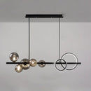 DecorBites™ Modern 5-Light Black Metal Pendant Lighting with Spherical Glass for Dining Table