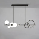 DecorBites™ Modern 5-Light Black Metal Pendant Lighting with Spherical Glass for Dining Table
