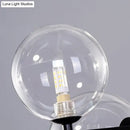 DecorBites™ Modern 5-Light Black Metal Pendant Lighting with Spherical Glass for Dining Table