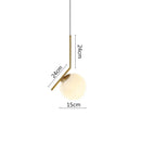 Modern black metal ring pendant light dining room glass globe shade