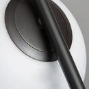 Modern black metal ring pendant light dining room glass globe shade