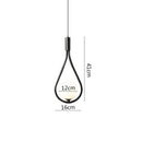 Modern black metal ring pendant light dining room glass globe shade