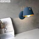 DecorBites™ Modern Flare Wall Mount Sconce with 1 Head, Metal Shade, in Black/White/Blue