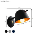 DecorBites™ Modern Flare Wall Mount Sconce with 1 Head, Metal Shade, in Black/White/Blue