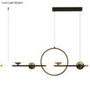 DecorBites™ Karen's 6 Light Modern Black Metal Spherical Glass Island Pendant Lighting for Dining Room