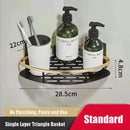 Modern black metal tiered bathroom corner shelves storage rack