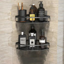 Modern black metal tiered bathroom corner shelves storage rack