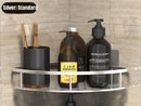 Modern black metal tiered bathroom corner shelves storage rack