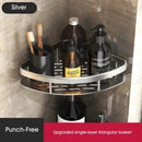 Modern black metal tiered bathroom corner shelves storage rack