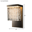 Modern black metal wall sconce with crystal prism living room fixture