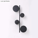 Modern black minimalist circle wall mount led sconce living room
