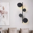 Modern black minimalist circle wall mount led sconce living room