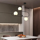 DecorBites™ Minimalist Ellipse Pendant Light: Modern Glass Globe Ceiling Fixture for Living Room Island