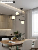 DecorBites™ Minimalist Ellipse Pendant Light: Modern Glass Globe Ceiling Fixture for Living Room Island