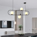 DecorBites™ Minimalist Ellipse Pendant Light: Modern Glass Globe Ceiling Fixture for Living Room Island