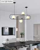 DecorBites™ Minimalist Ellipse Pendant Light: Modern Glass Globe Ceiling Fixture for Living Room Island