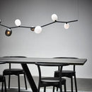 Modern black minimalist glass branch chandelier dining room light
