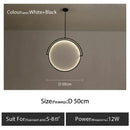 Modern black minimalist led pendant light for living room