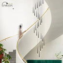 DecorBites™ Minimalist Metallic Multi Ceiling Light  Staircase Suspension Lighting with Acrylic Shade