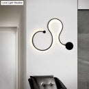 Modern black minimalist wall lamp – living room white light sconce