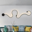 Modern black minimalist wall lamp – living room white light sconce