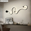 Modern black minimalist wall lamp – living room white light sconce