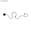 Modern black minimalist wall lamp – living room white light sconce