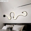 Modern black minimalist wall lamp – living room white light sconce