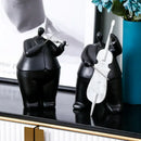 Modern black musical instrument band figurines living room decor