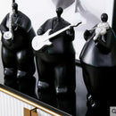 Modern black musical instrument band figurines living room decor