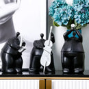 Modern black musical instrument band figurines living room decor