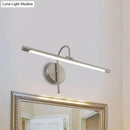 Modern black & nickel led wall lamp with metal shade bathroom vanity