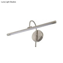 Modern black & nickel led wall lamp with metal shade bathroom vanity
