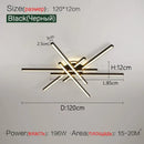 Modern black nordic led ceiling chandelier for living room