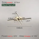 Modern black nordic led ceiling chandelier for living room