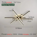 Modern black nordic led ceiling chandelier for living room