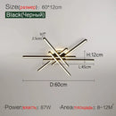 Modern black nordic led ceiling chandelier for living room