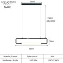 Modern black nordic minimalist bar hanging led pendant light kitchen