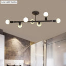 Modern black open bulb island light – kitchen metal chandelier