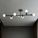 Modern black open bulb island light – kitchen metal chandelier