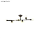 Modern black open bulb island light – kitchen metal chandelier