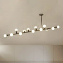 Modern black open bulb island light – kitchen metal chandelier