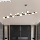 Modern black open bulb island light – kitchen metal chandelier
