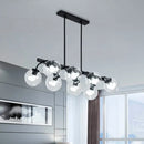 Modern black orb shade pendant light kitchen smoked glass chandelier