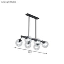 Modern black orb shade pendant light kitchen smoked glass chandelier