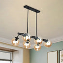 Modern black orb shade pendant light kitchen smoked glass chandelier