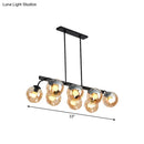 Modern black orb shade pendant light kitchen smoked glass chandelier