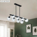 Modern black orb shade pendant light kitchen smoked glass chandelier
