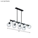 Modern black orb shade pendant light kitchen smoked glass chandelier