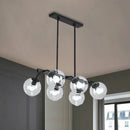Modern black orb shade pendant light kitchen smoked glass chandelier